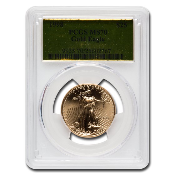 1998 1/2 oz American Gold Eagle MS-70 PCGS (Gold Label) 1998 1/2 oz American Gold Eagle MS-70 PCGS (Gold Label)