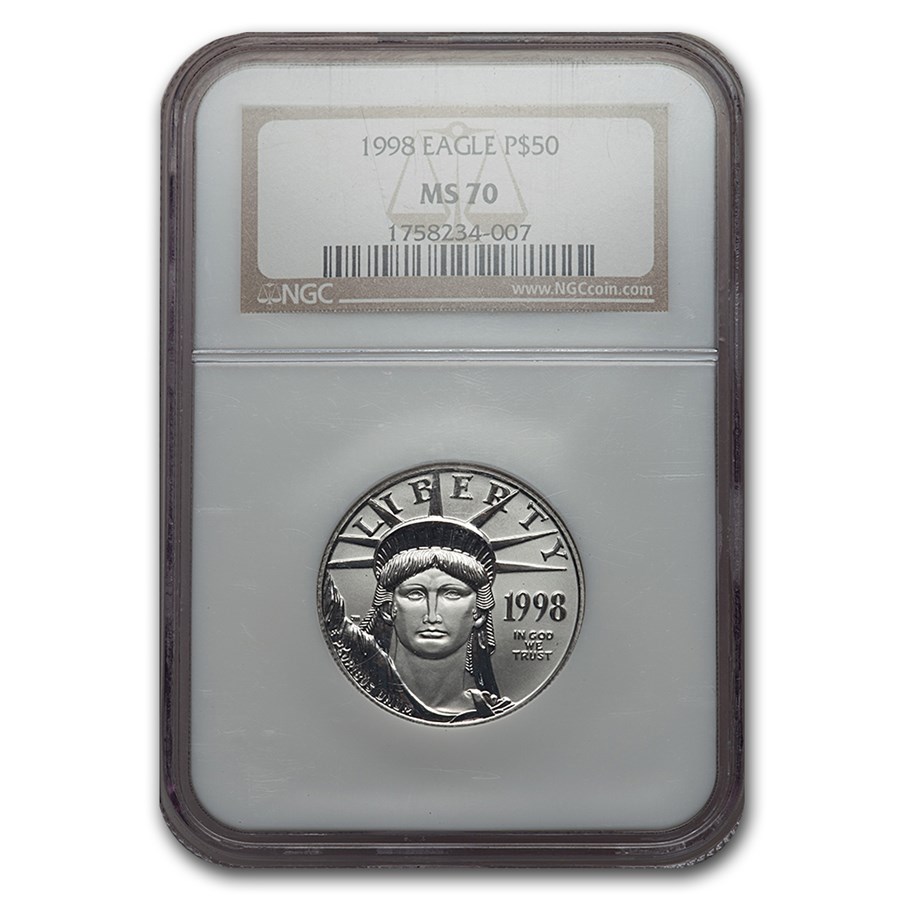 1998 1/2 oz American Platinum Eagle MS-70 NGC