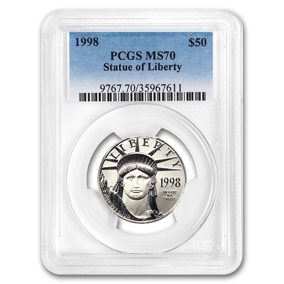 1998 1/2 oz American Platinum Eagle MS-70 PCGS 1998 1/2 oz American Platinum Eagle MS-70 PCGS