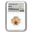 1998 1/4 oz American Gold Eagle MS-70 NGC