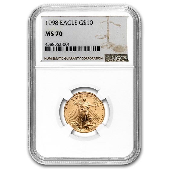 1998 1/4 oz American Gold Eagle MS-70 NGC