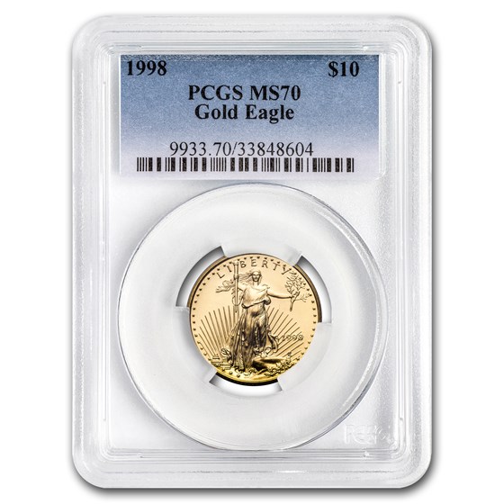 1998 1/4 oz American Gold Eagle MS-70 PCGS 1998 1/4 oz American Gold Eagle MS-70 PCGS