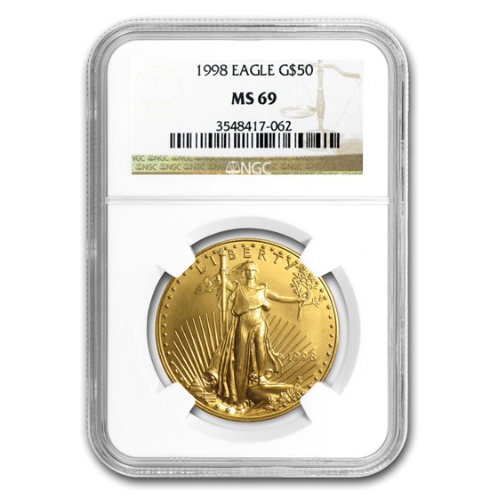 1998 1 oz American Gold Eagle MS-69 NGC 1998 1 oz American Gold Eagle MS-69 NGC