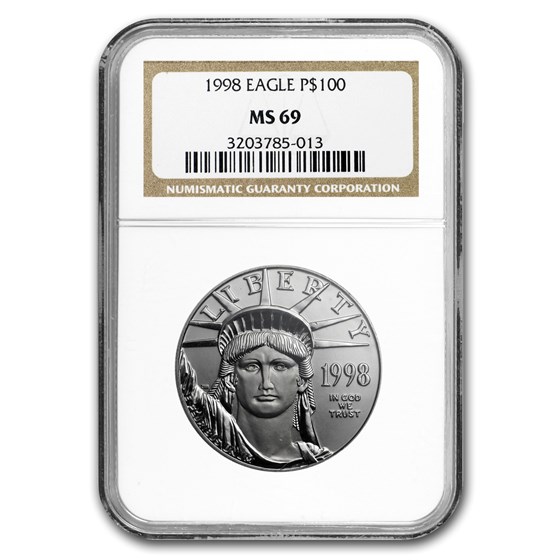 1998 1 oz American Platinum Eagle MS-69 NGC 1998 1 oz American Platinum Eagle MS-69 NGC