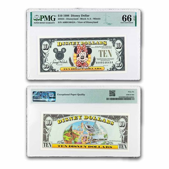 1998 $10.00 (AA) Smiling Minnie CU-66 EPQ PMG (DIS#55)