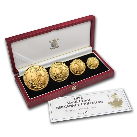 1998 4-Coin Gold Britannia Proof Set (w/Box & COA) 1998 4-Coin Gold Britannia Proof Set (w/Box & COA)
