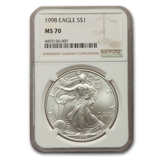 1998 American Silver Eagle MS-70 NGC 1998 American Silver Eagle MS-70 NGC