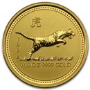 1998 Australia 1/10 oz Gold Lunar Tiger BU (Series I)
