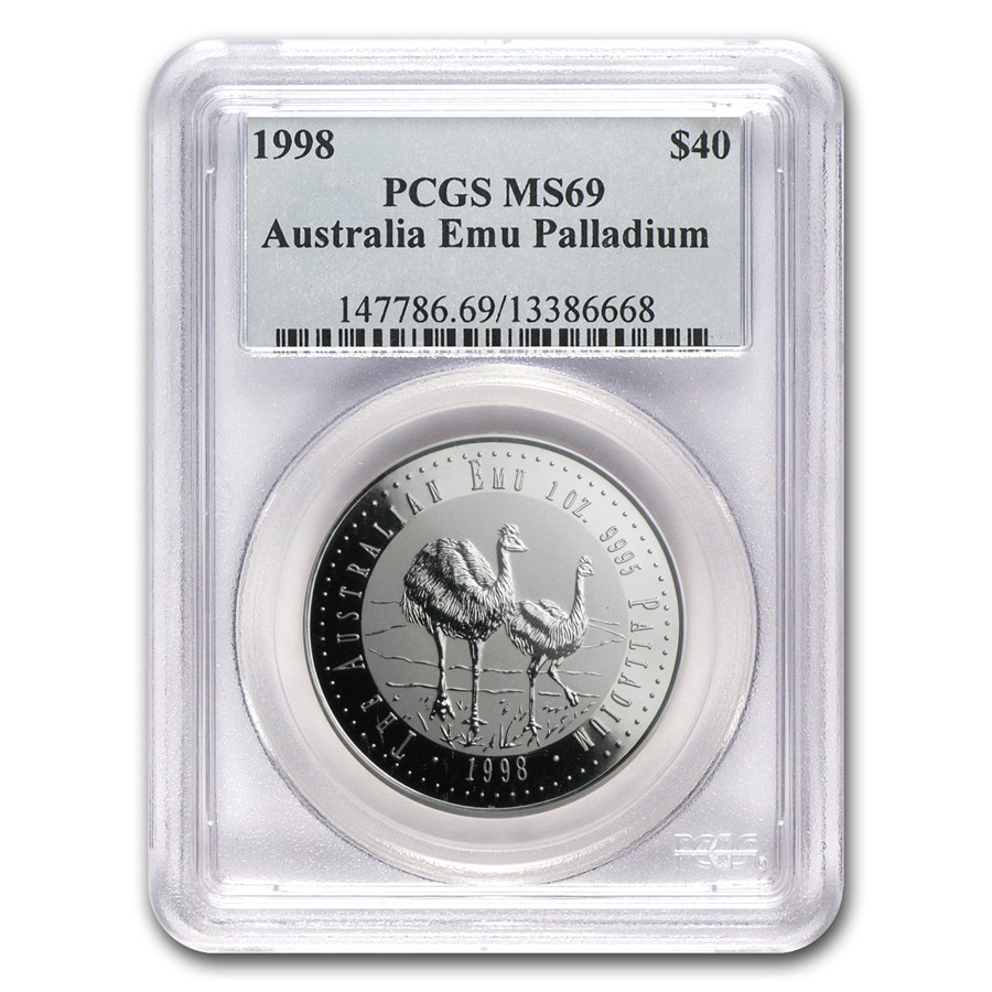 1998 Australia 1 oz Palladium Emu MS-69 PCGS