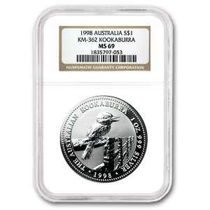 Buy 1998 Australian 1 oz Silver Kookaburra MS-69 NGC | APMEX