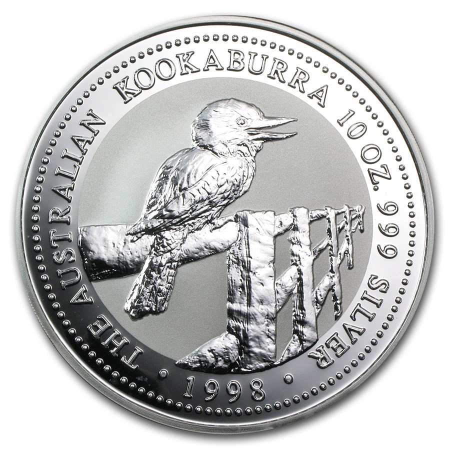 1998 Australia 10 oz Silver Kookaburra BU