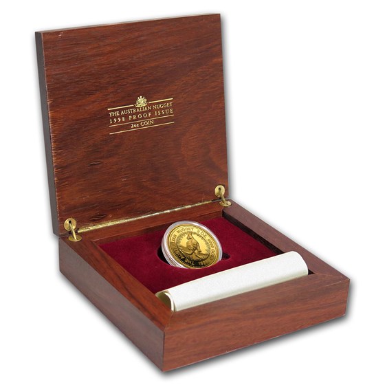 1998 Australia 2 oz Proof Gold Nugget (w/Box & COA) 1998 Australia 2 oz Proof Gold Nugget (w/Box & COA)