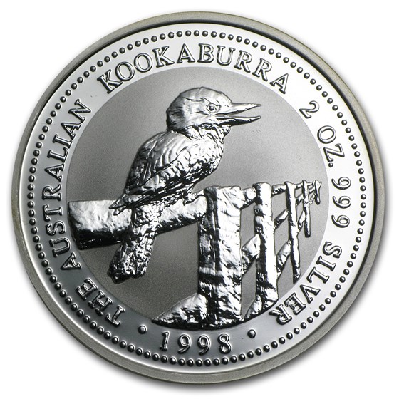 1998 Australia 2 oz Silver Kookaburra BU