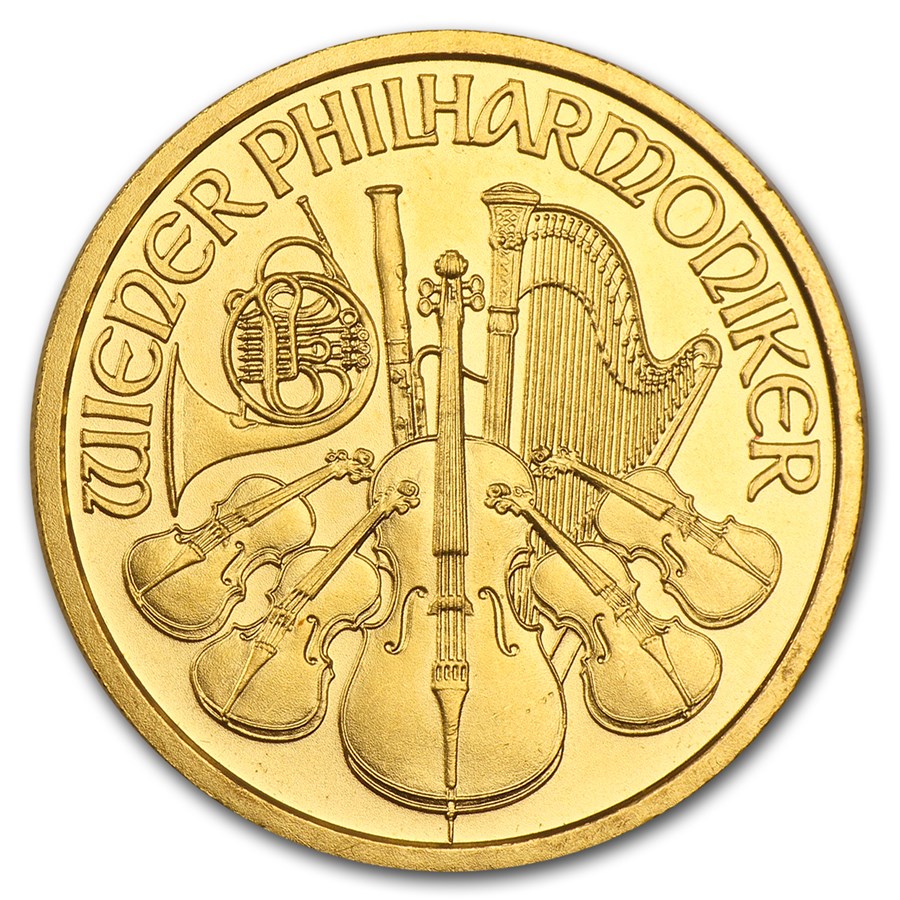 1998 Austria 1/2 oz Gold Philharmonic BU