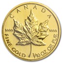 1998 Canada 1/10 oz Gold Maple Leaf BU