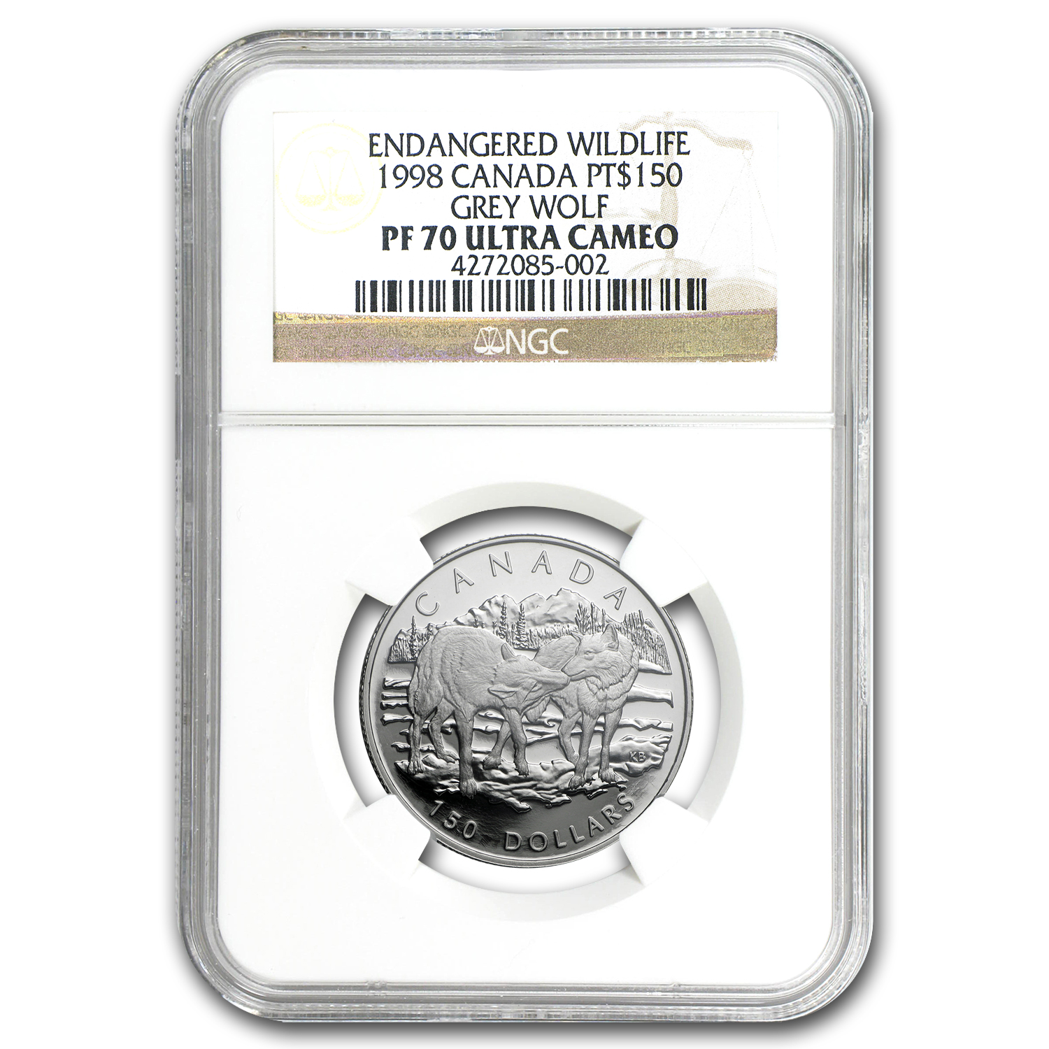 Buy 1998 Canada 1/2 oz Proof Platinum Endangered Grey Wolf PF-70