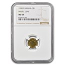 1998 Canada 1/20 oz Gold Maple Leaf MS-69 NGC