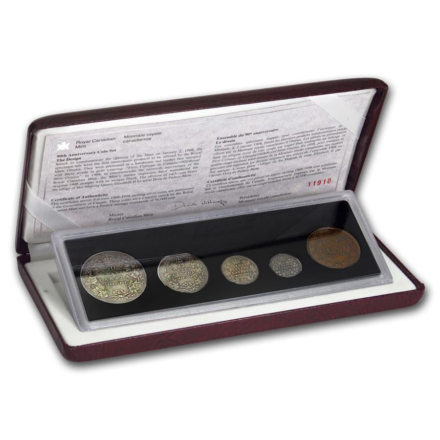 Buy 1998 Canada 5-Coin 90th Anniversary of the Mint Proof Set | APMEX