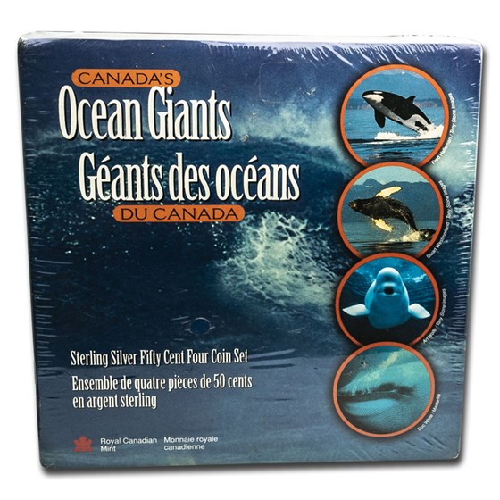 1998 Canada Silver 4-Coin $0.50 Whale Set (Original RCM Pkg) 1998 Canada Silver 4-Coin $0.50 Whale Set (Original RCM Pkg)