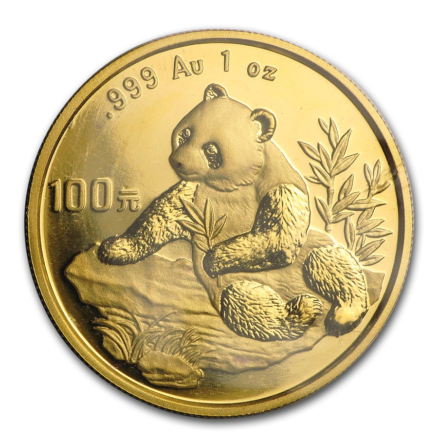 1998 China 1 oz Gold Panda Large Date BU (Sealed)