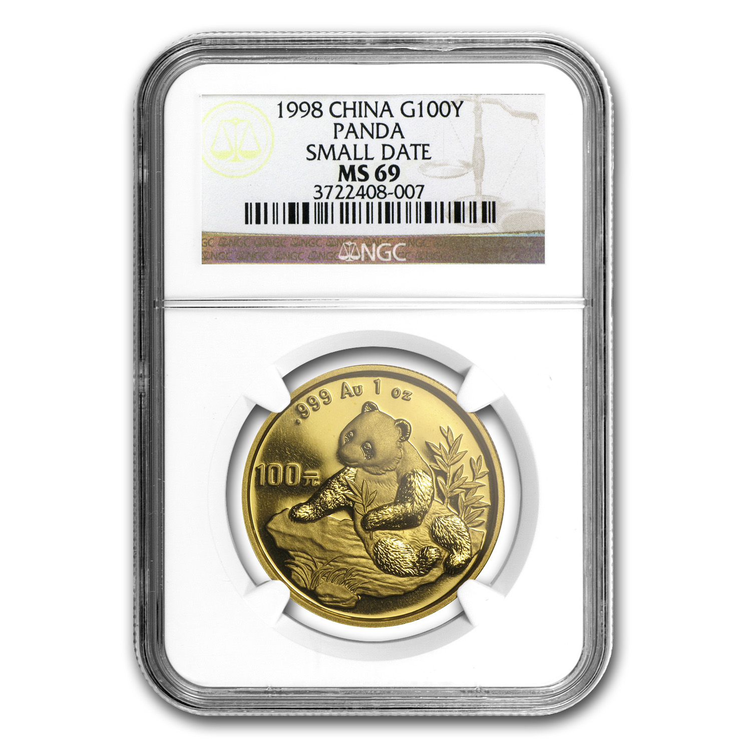 パンダ郎 Buy 1998 China 1 oz Gold Panda Small Date MS-69 NGC | APMEX