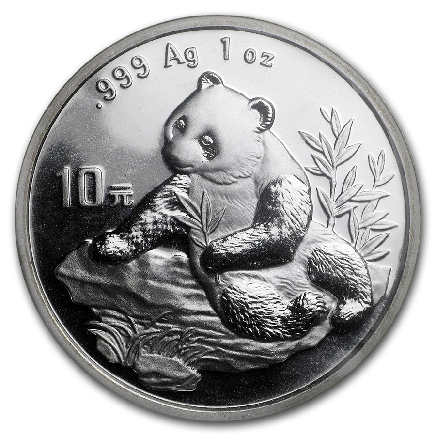 1998 China 1 oz Silver Panda Large Date BU (Sealed)