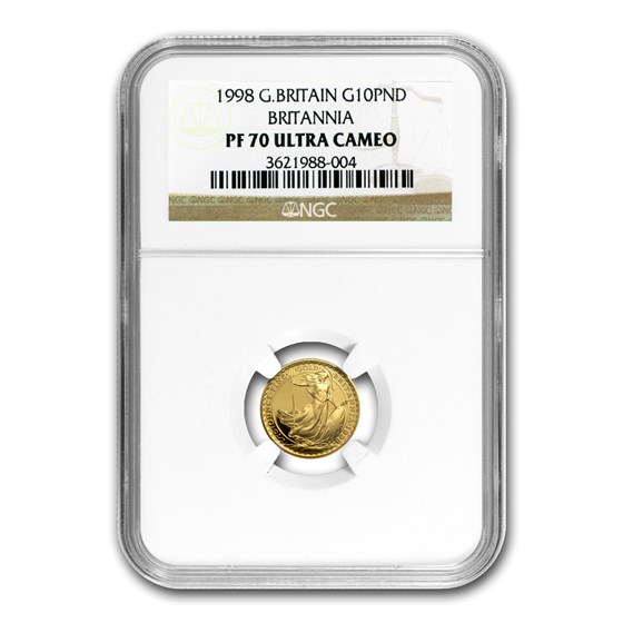 1998 Great Britain 1/10 oz Proof Gold Britannia PF-70 NGC 1998 Great Britain 1/10 oz Proof Gold Britannia PF-70 NGC