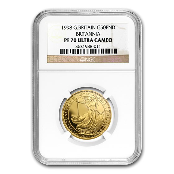 1998 Great Britain 1/2 oz Proof Gold Britannia PF-70 NGC 1998 Great Britain 1/2 oz Proof Gold Britannia PF-70 NGC