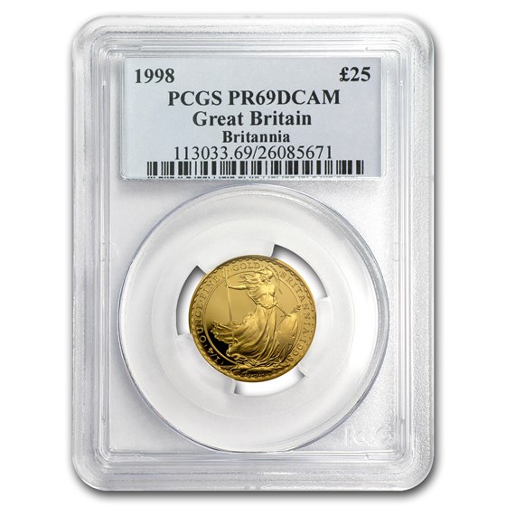 1998 Great Britain 1/4 oz Proof Gold Britannia PR-69 PCGS 1998 Great Britain 1/4 oz Proof Gold Britannia PR-69 PCGS