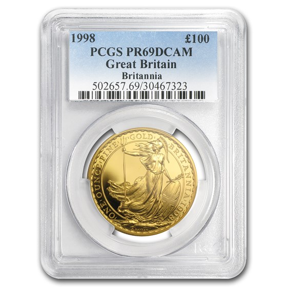 1998 Great Britain 1 oz Gold Britannia PR-69 PCGS 1998 Great Britain 1 oz Gold Britannia PR-69 PCGS