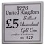 1998 Great Britain Gold £5 Sovereign BU (w/Box & COA)