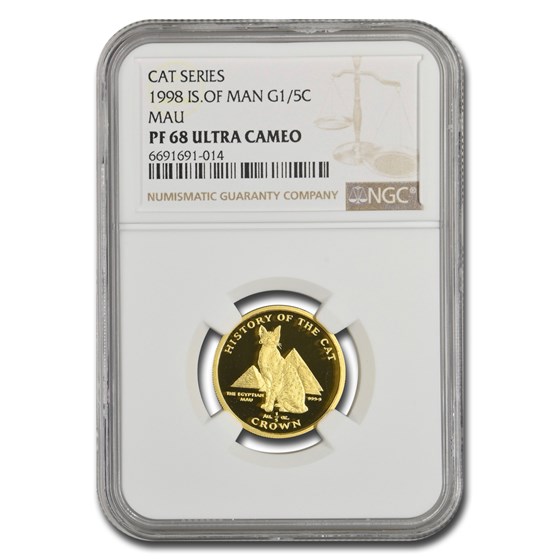 1998 Isle of Man 1/5 oz Gold Mau PF-68 UCAM NGC 1998 Isle of Man 1/5 oz Gold Mau PF-68 UCAM NGC