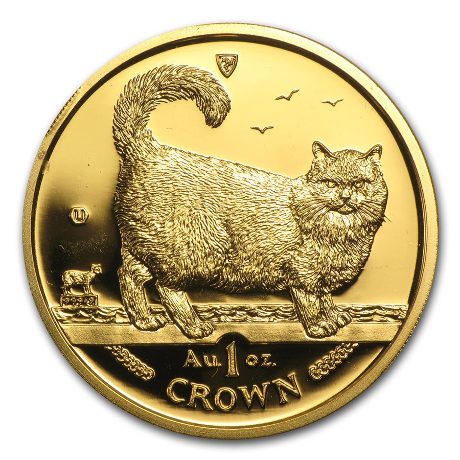 1998 Isle of Man 1 oz Gold Birman Cat BU