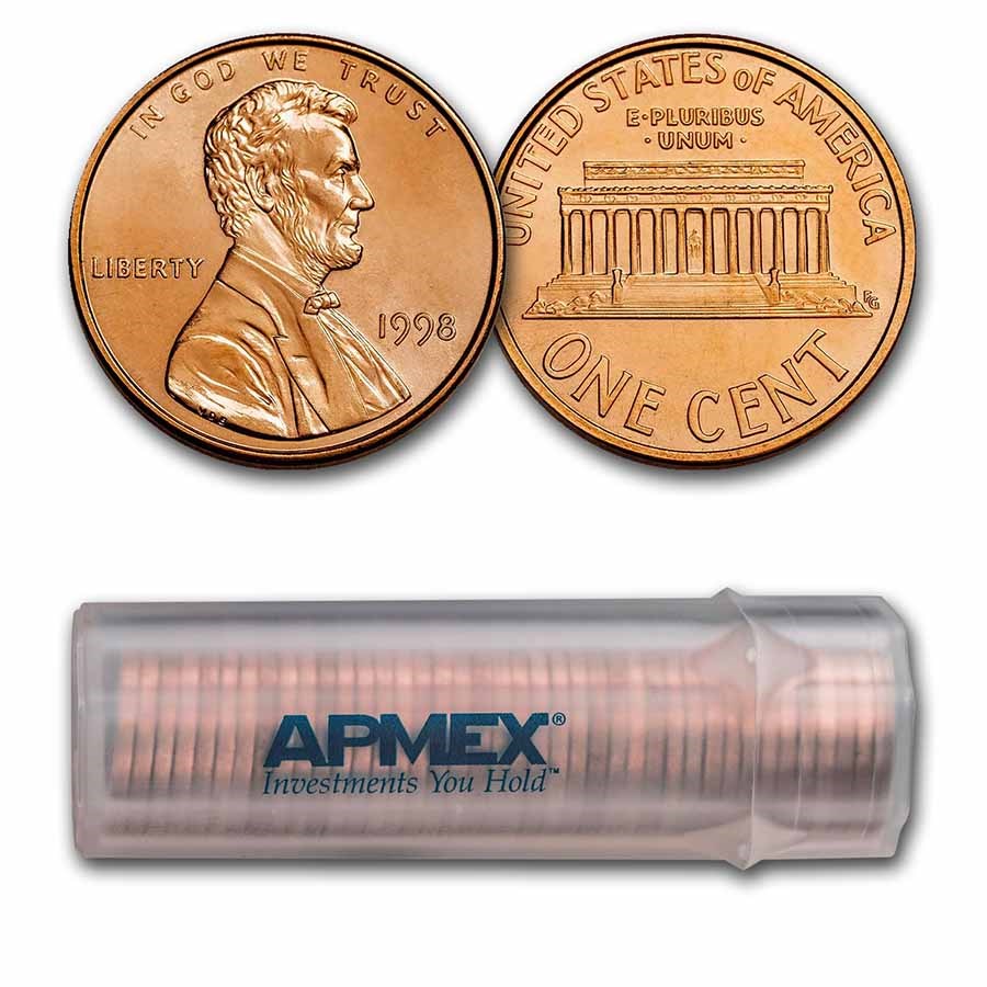 1998 Lincoln Cent 50-Coin Roll BU