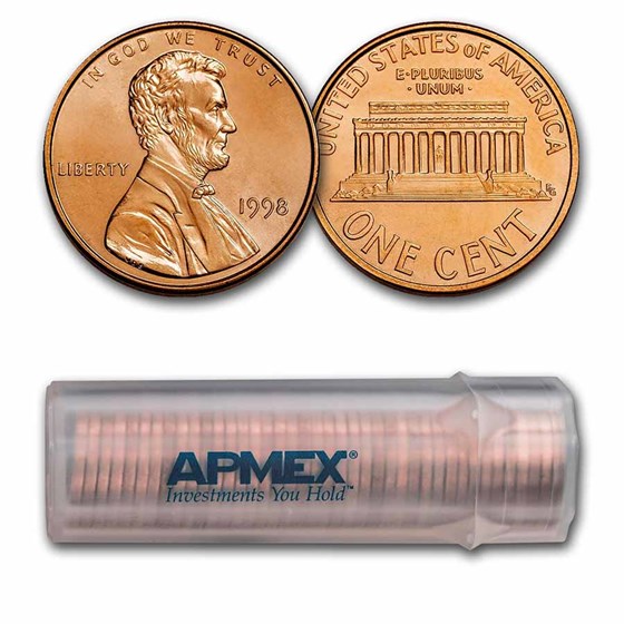 1998 Lincoln Cent 50-Coin Roll BU 1998 Lincoln Cent 50-Coin Roll BU