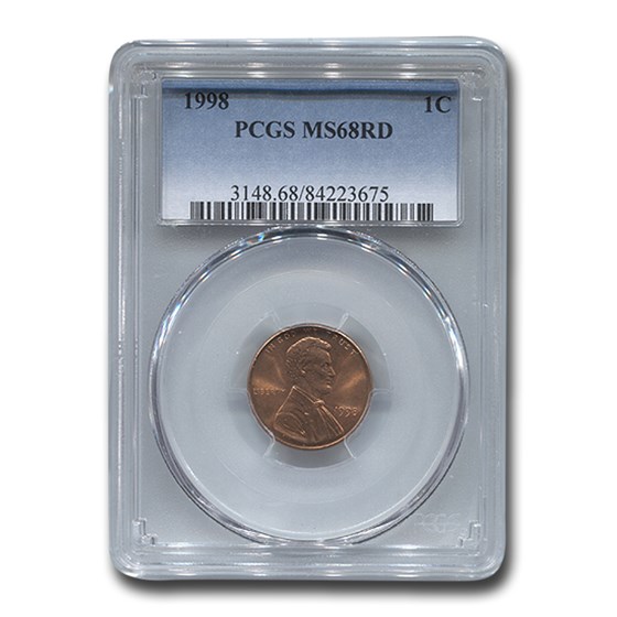 1998 Lincoln Cent MS-68 PCGS (Red) 1998 Lincoln Cent MS-68 PCGS (Red)