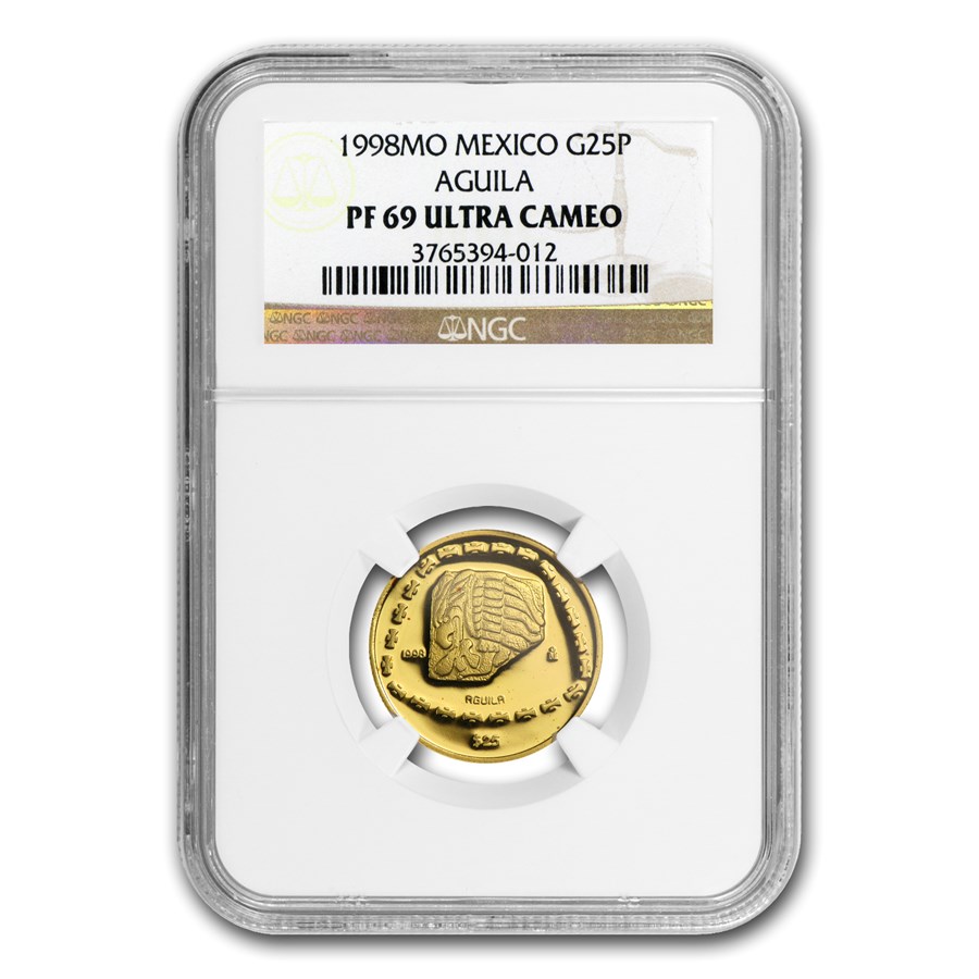 1998 Mexico Gold 25 Pesos Aguila PF-69 NGC