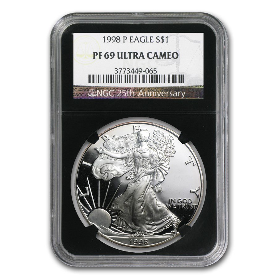 1998-P Proof American Silver Eagle PF-69 NGC (Retro Black Insert)
