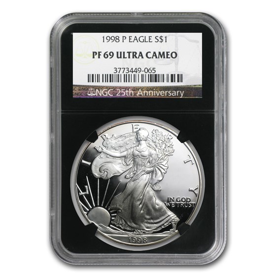 1998-P Proof American Silver Eagle PF-69 NGC (Retro Black Insert) 1998-P Proof American Silver Eagle PF-69 NGC (Retro Black Insert)