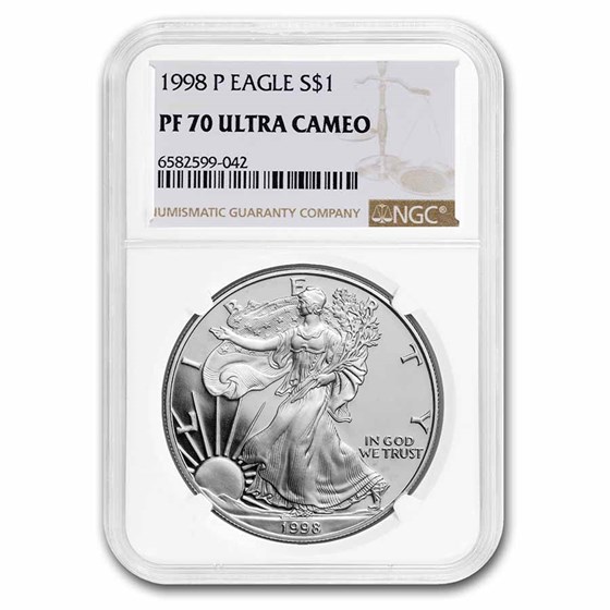 1998-P Proof American Silver Eagle PF-70 NGC 1998-P Proof American Silver Eagle PF-70 NGC
