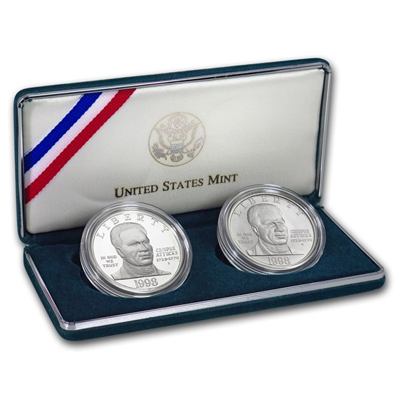 1998-S 2-Coin Black Patriots BU & Proof Set (w/Box & COA) 1998-S 2-Coin Black Patriots BU & Proof Set (w/Box & COA)