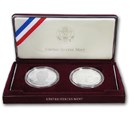 1998-S 2-Coin Silver Dollar Kennedy BU & Proof Set (w/Box & COA)