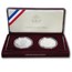 1998-S 2-Coin Silver Dollar Kennedy BU & Proof Set (w/Box & COA)