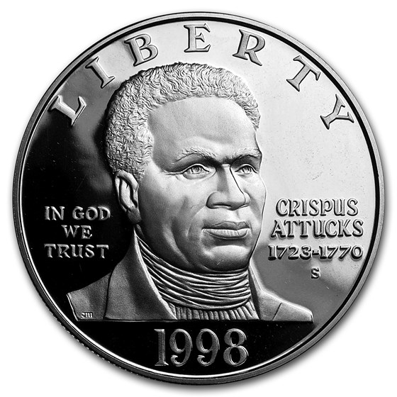 1998-S Black Patriots $1 Silver Commem Proof (w/Box & COA) 1998-S Black Patriots $1 Silver Commem Proof (w/Box & COA)