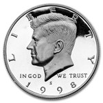 1998-S Kennedy Half Dollar 20-Coin Roll Proof