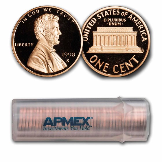 1998-S Lincoln Cent 50-Coin Roll Proof 1998-S Lincoln Cent 50-Coin Roll Proof
