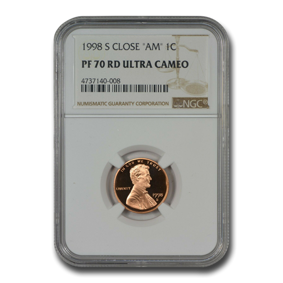 1998-S Lincoln Cent PF-70 NGC (Red, Close "AM") 1998-S Lincoln Cent PF-70 NGC (Red, Close "AM")