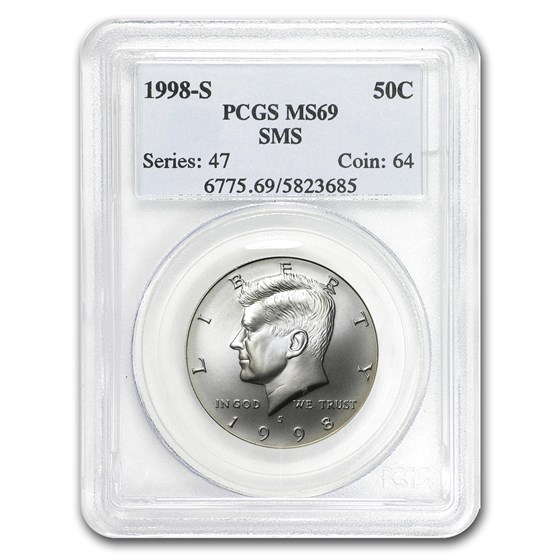1998-S Silver John F. Kennedy 1/2 Dollar Matte MS/SP-69 PCGS 1998-S Silver John F. Kennedy 1/2 Dollar Matte MS/SP-69 PCGS