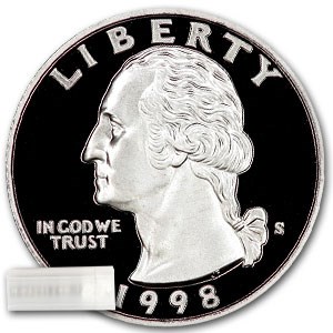 1998-S Washington Quarter 40-Coin Roll Proof 1998-S Washington Quarter 40-Coin Roll Proof
