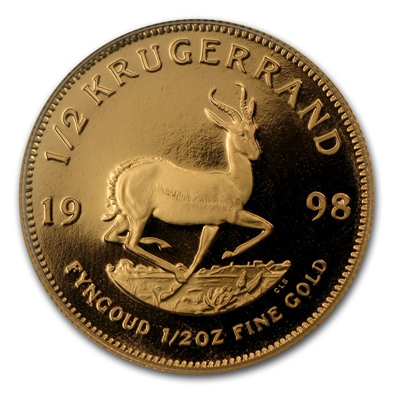 1998 South Africa 1/2 oz Proof Gold Krugerrand 1998 South Africa 1/2 oz Proof Gold Krugerrand